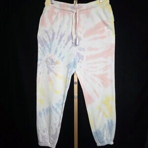 NWOT Alternative Apparel Tie Dye Rainbow Drawstring Joggers L